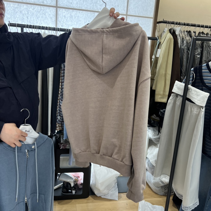 FLAT韓國東大門直郵女裝新款推薦休閑時尚衛衣連帽衫拉鏈FLAT衛衣