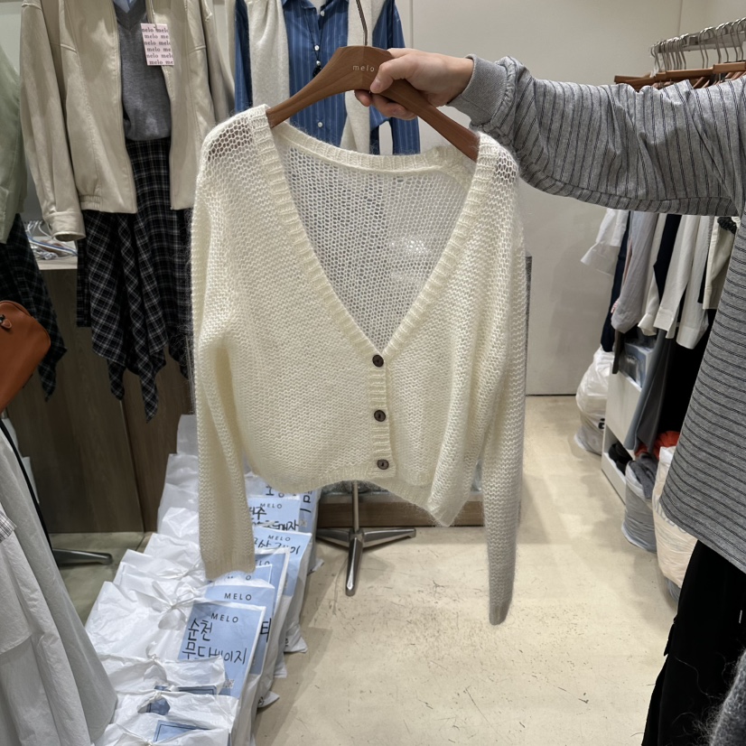 MELO韓國代購女裝新款職業推薦時尚26春夏休閑人氣針織衫V領MELO針織衫圖色2