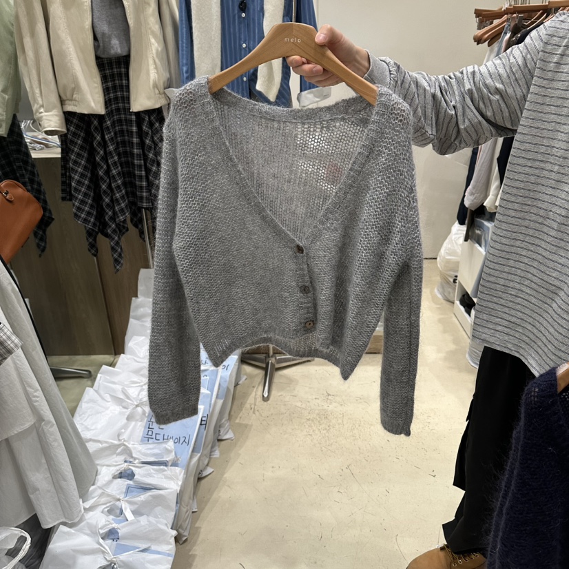 MELO韓國代購女裝新款職業推薦時尚26春夏休閑人氣針織衫V領MELO針織衫圖色3