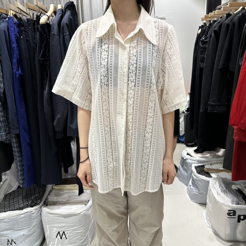 GREEK韓國東大門代購女士新品休閑推薦職業襯衫蕾絲衫蕾絲GREEK襯衫/蕾絲衫圖色1