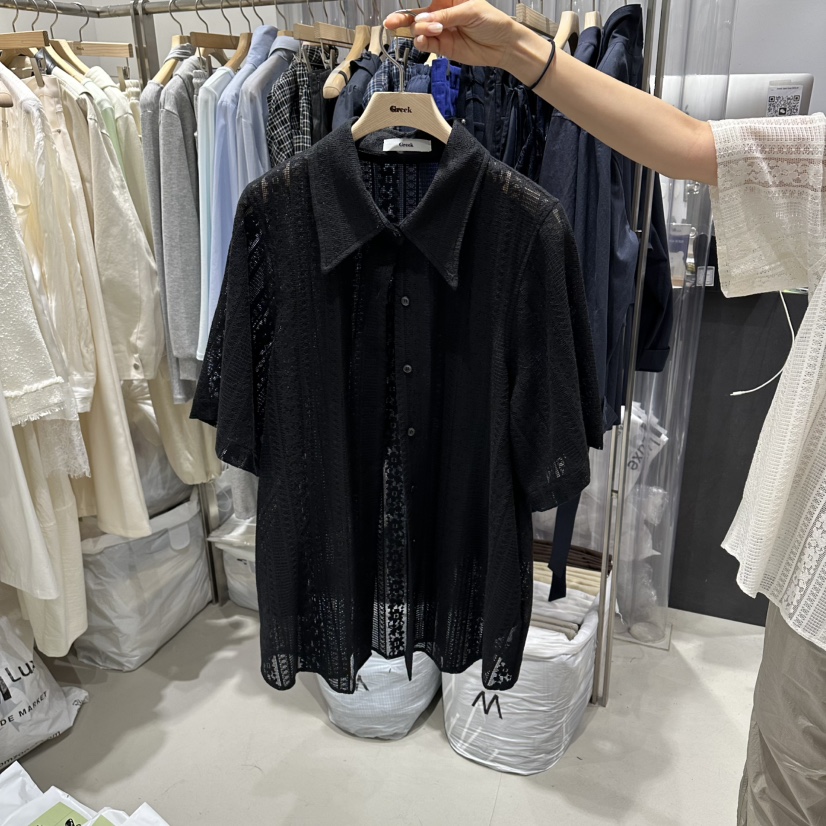 GREEK韓國東大門代購女士新品休閑推薦職業襯衫蕾絲衫蕾絲GREEK襯衫/蕾絲衫圖色2