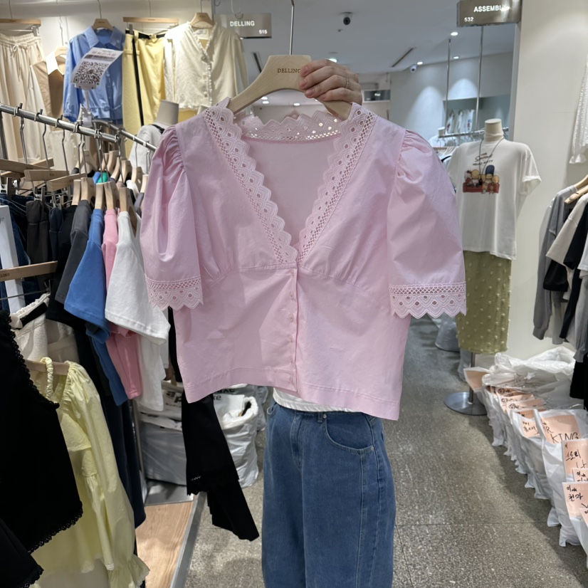 DELLING韓國直郵女裝新款休閑熱賣26春夏人氣推薦襯衫蕾絲衫DELLING襯衫/蕾絲衫圖色2
