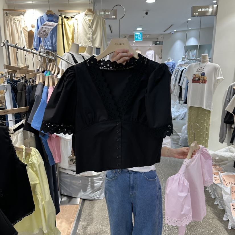 DELLING韓國直郵女裝新款休閑熱賣26春夏人氣推薦襯衫蕾絲衫DELLING襯衫/蕾絲衫圖色3