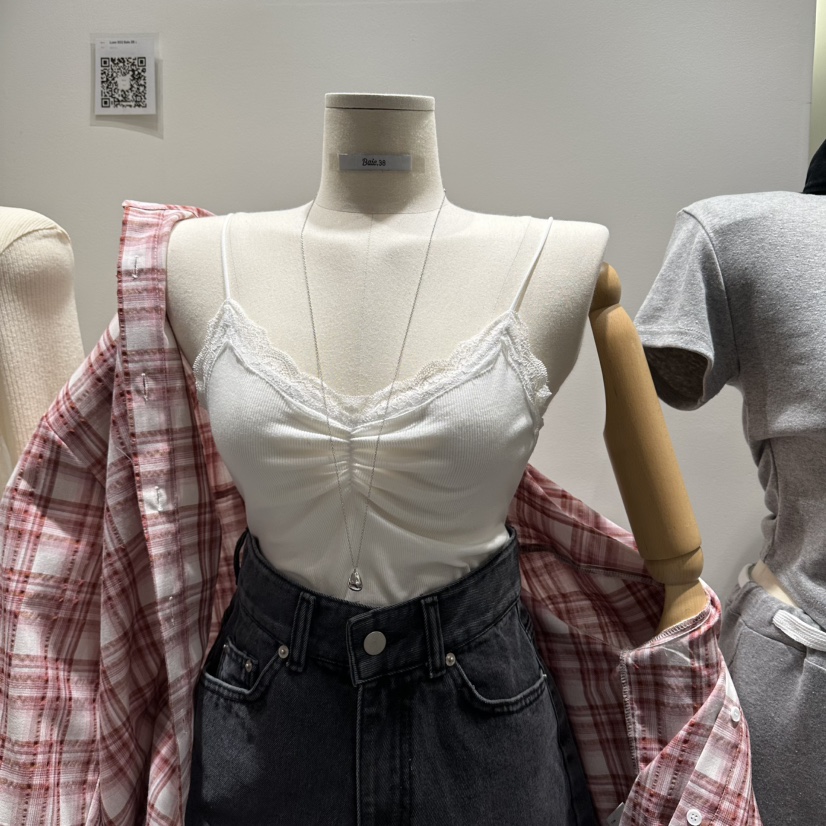 BAIE.38韓國直郵女裝新款職業推薦26春夏吊帶背心蕾絲褶皺BAIE.38吊帶/背心圖色1