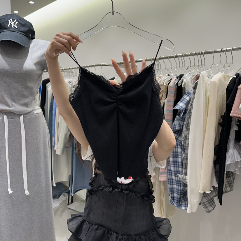 BAIE.38韓國直郵女裝新款職業推薦26春夏吊帶背心蕾絲褶皺BAIE.38吊帶/背心圖色2