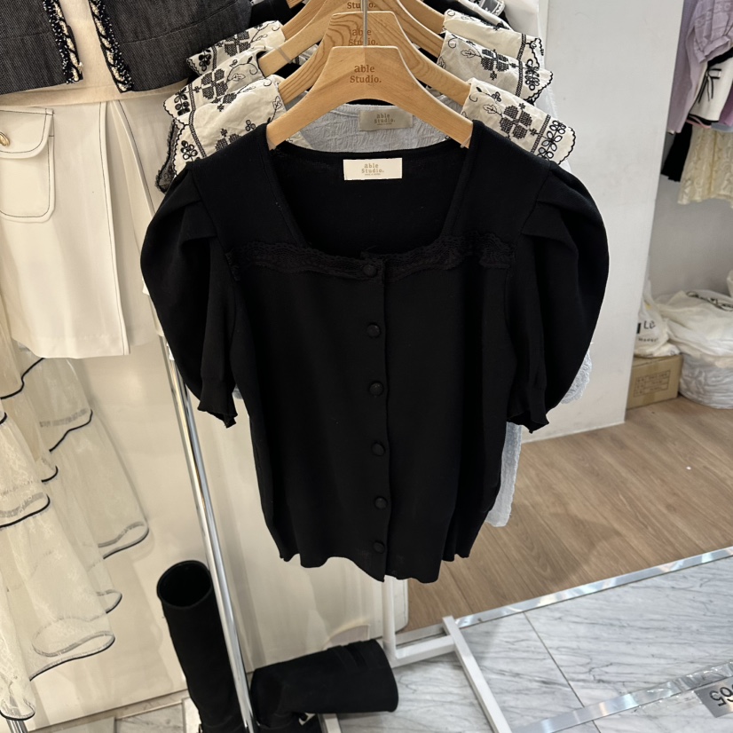 ABLESTUDIO韓國代購女裝新品熱賣職業人氣26春夏針織衫蕾絲ABLESTUDIO針織衫圖色2