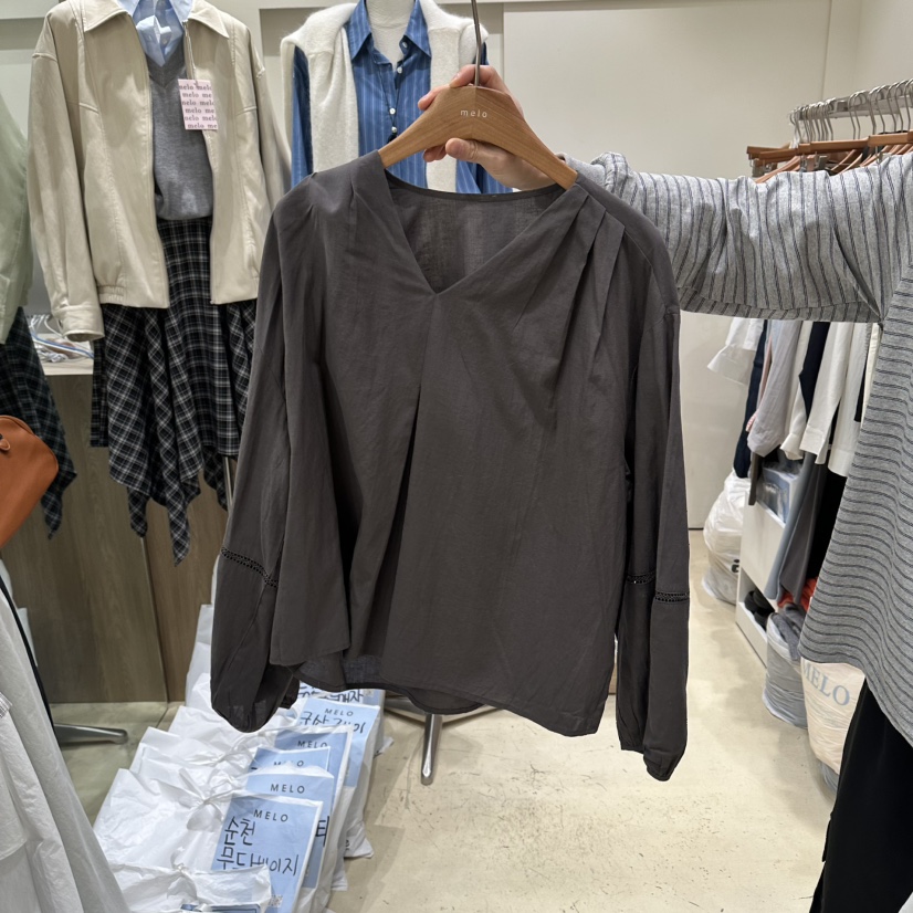 MELO韓國直郵女士新款休閑職業熱賣時尚26春夏襯衫蕾絲衫MELO襯衫/蕾絲衫圖色2