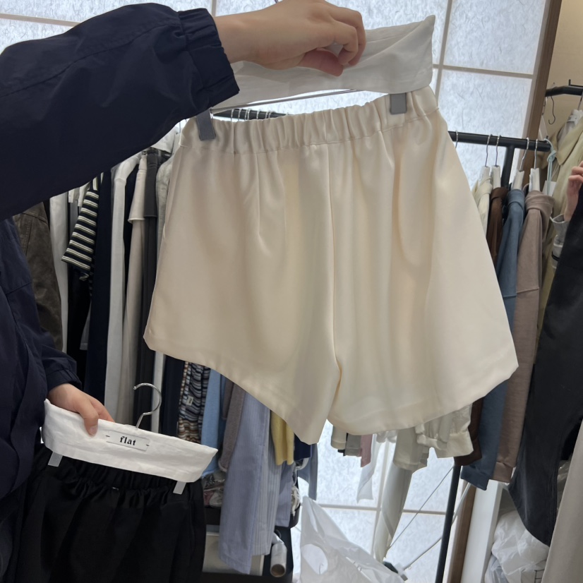 FLAT韓國直郵實拍女士新款時尚人氣26春夏推薦職業休閑短褲FLAT短褲