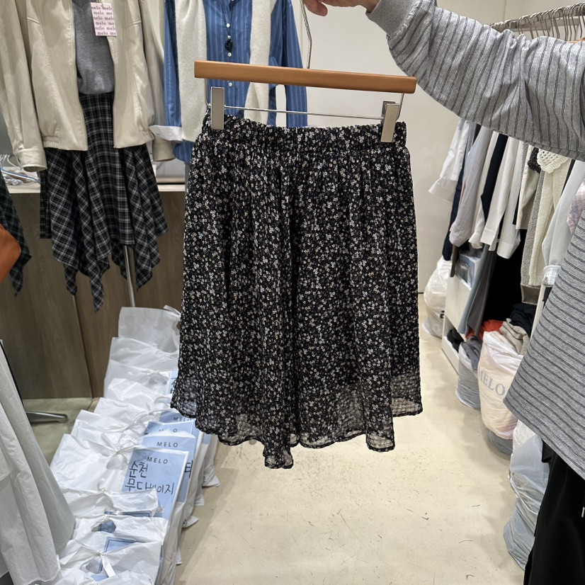 MELO韓國直郵女士新品休閑時尚人氣推薦熱賣26春夏短裙雪紡MELO短裙圖色1