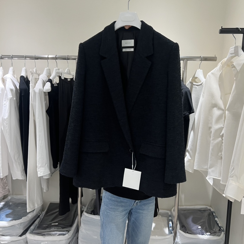 MASCULINE韓國東大門代購女裝新款休閑熱賣人氣夾克粗花呢MASCULINE夾克圖色1