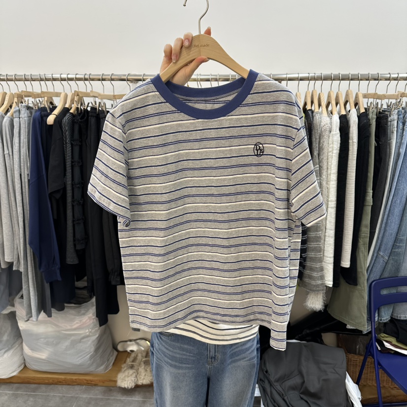 DELIGHT-L韓國直郵女裝新品職業推薦熱賣時尚人氣T恤條紋DELIGHT-LT恤圖色2