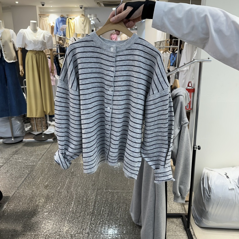 CELINA韓國東大門直郵女裝新品推薦人氣26春夏針織衫寬松開衫CELI_NA針織衫圖色1