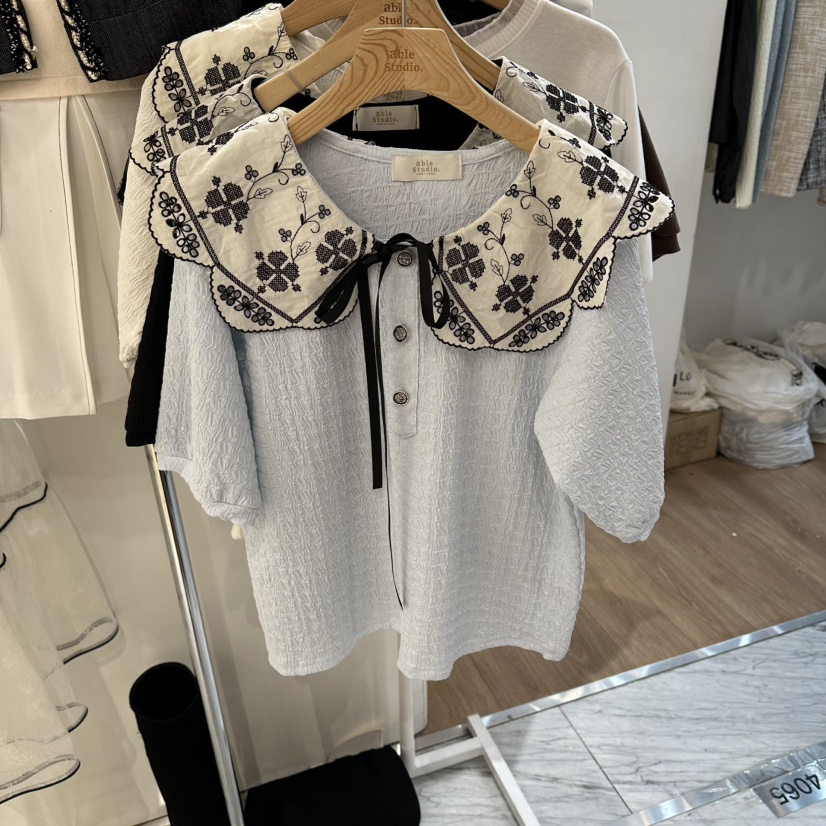 ABLESTUDIO韓國東大門代購女裝新款26春夏職業襯衫蕾絲衫ABLESTUDIO襯衫/蕾絲衫圖色2