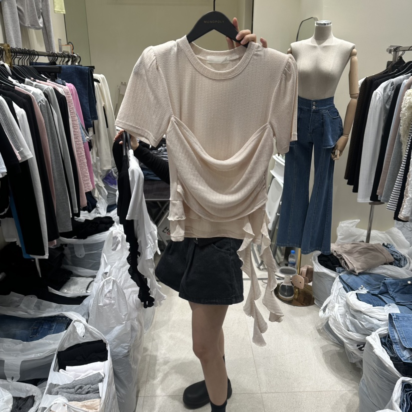 MONOPOLY韓國東大門代購女士新款人氣熱賣推薦時尚T恤假兩件MONO_POLYT恤圖色2