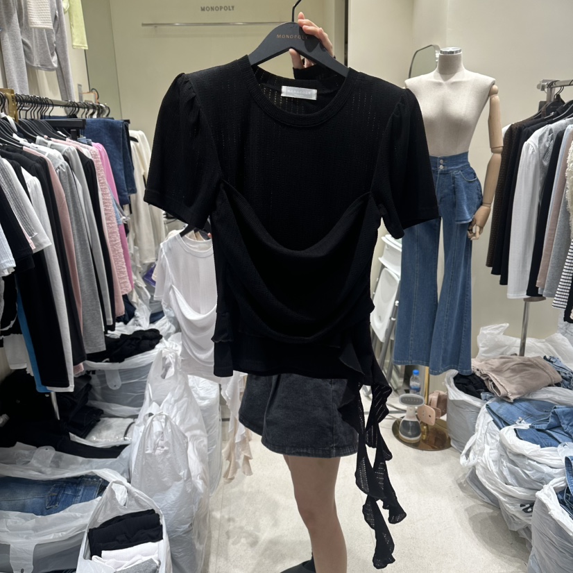 MONOPOLY韓國東大門代購女士新款人氣熱賣推薦時尚T恤假兩件MONO_POLYT恤圖色4