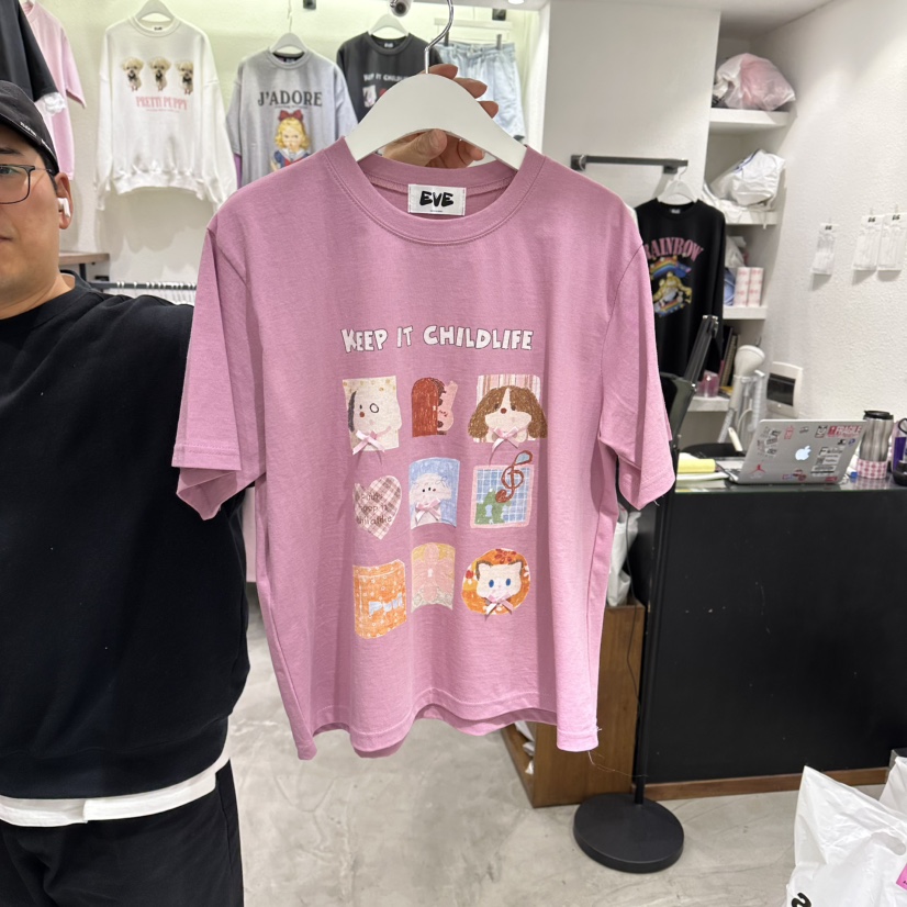 EVE韓國東大門代購女士新款時尚26春夏人氣休閑熱賣職業T恤EVET恤圖色2