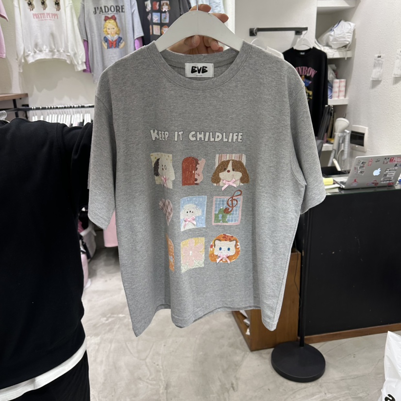 EVE韓國東大門代購女士新款時尚26春夏人氣休閑熱賣職業T恤EVET恤圖色4