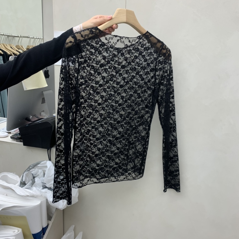 MURR韓國直郵女裝新款時尚26春夏職業熱賣推薦長袖T恤蕾絲MURR長袖T恤