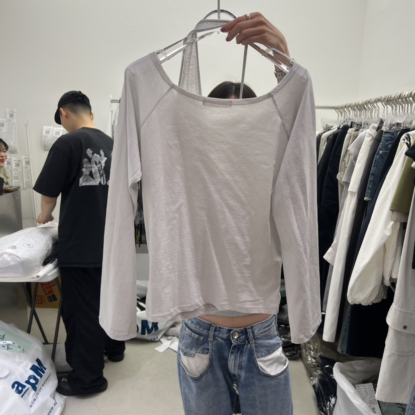 PADO韓國代購女裝新款推薦26春夏人氣時尚熱賣長袖T恤假兩件PADO長袖T恤