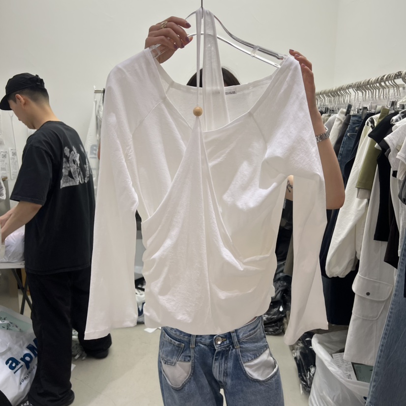 PADO韓國代購女裝新款推薦26春夏人氣時尚熱賣長袖T恤假兩件PADO長袖T恤圖色2