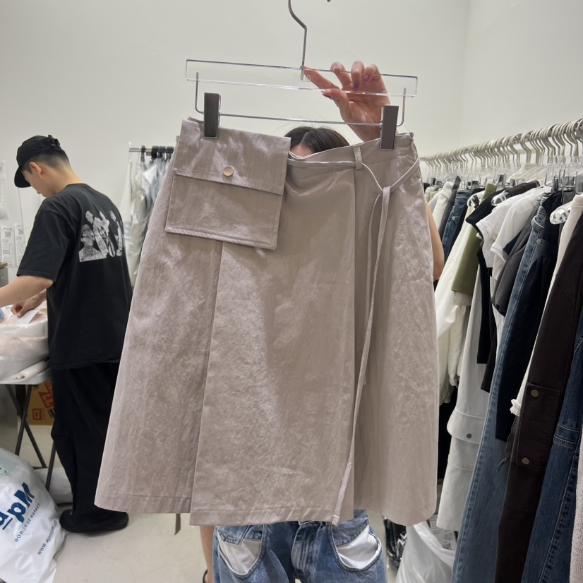 PADO韓國直郵實拍女士新款職業半身裙中短裙含腰包口袋褶裥PADO半身裙/中短裙圖色2