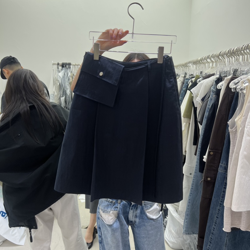 PADO韓國直郵實拍女士新款職業半身裙中短裙含腰包口袋褶裥PADO半身裙/中短裙圖色3