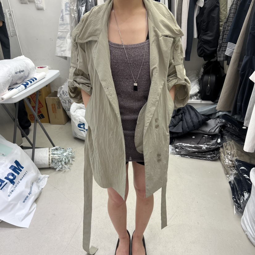 PADO韓國東大門直郵女士新款熱賣人氣休閑推薦夾克含腰帶PADO夾克圖色1