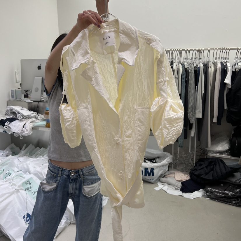 PADO韓國東大門直郵女士新款熱賣人氣休閑推薦夾克含腰帶PADO夾克圖色2