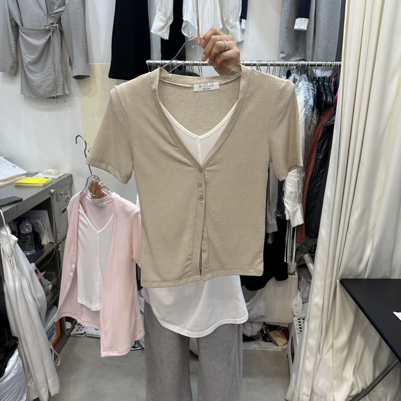 BILLION-L韓國東大門直郵女裝新款26春夏時尚針織衫假兩件BILLION-L針織衫圖色2