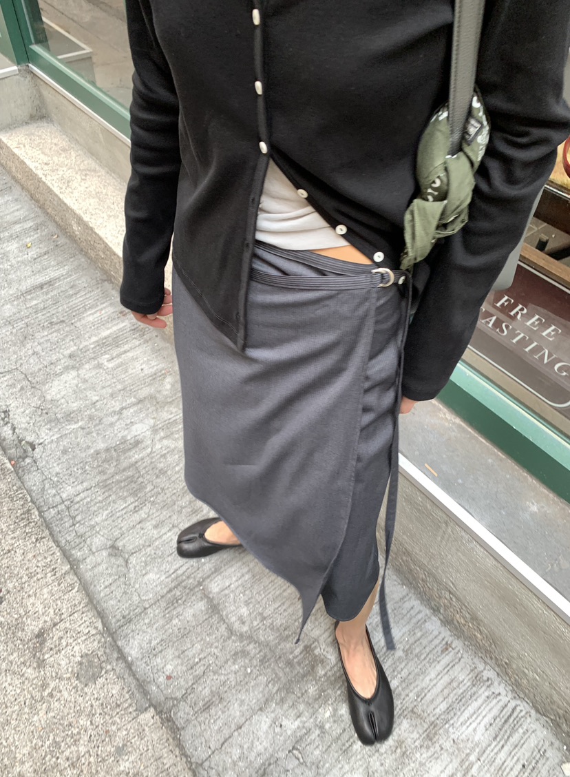 ROMANTICIZE韓國代購女裝新品推薦半身裙中短裙裹身裙條紋ROMANTICIZE半身裙/中短裙