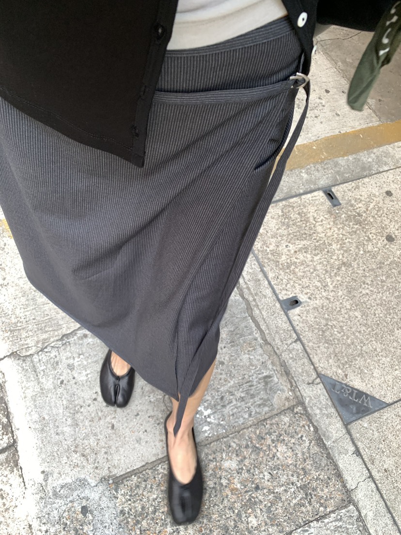 ROMANTICIZE韓國代購女裝新品推薦半身裙中短裙裹身裙條紋ROMANTICIZE半身裙/中短裙