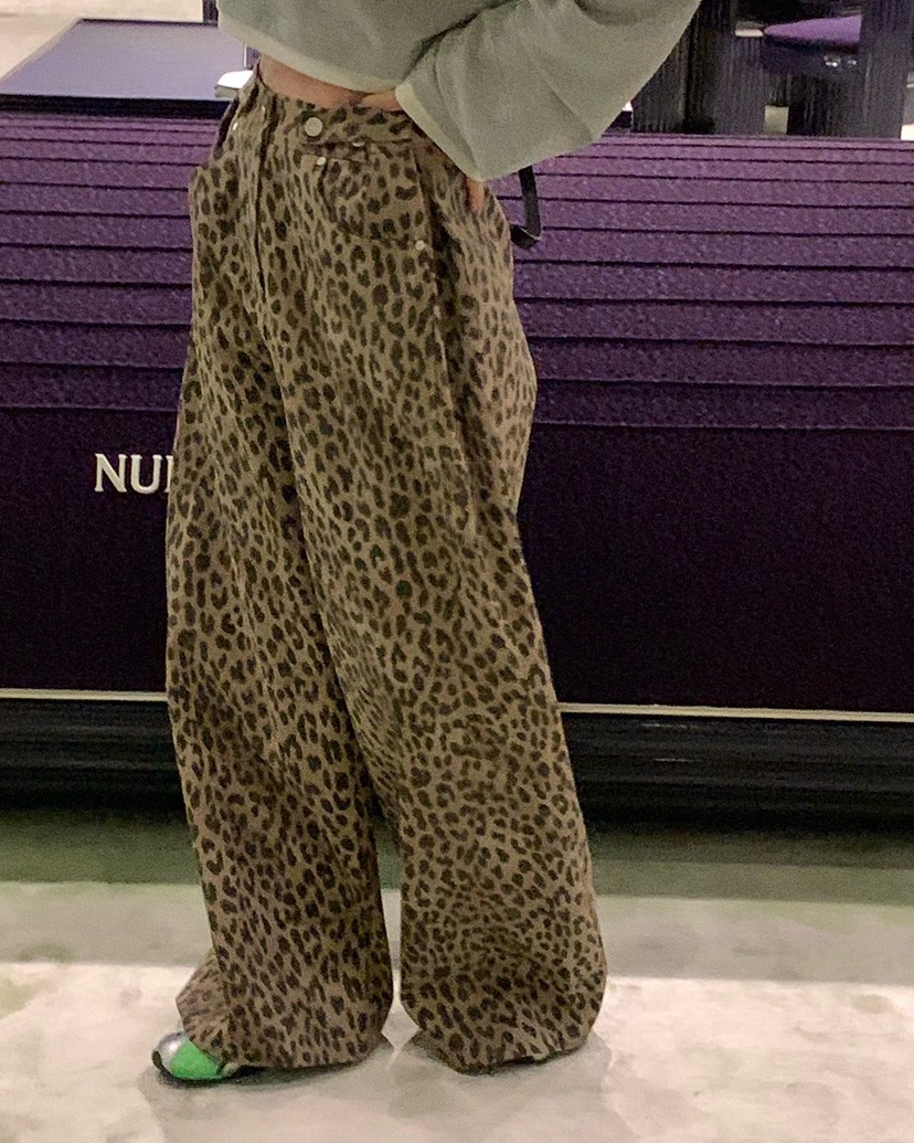 REVE CITE-L韓國東大門代購女裝新款推薦熱賣休閑褲豹紋REVE CITE-L休閑褲