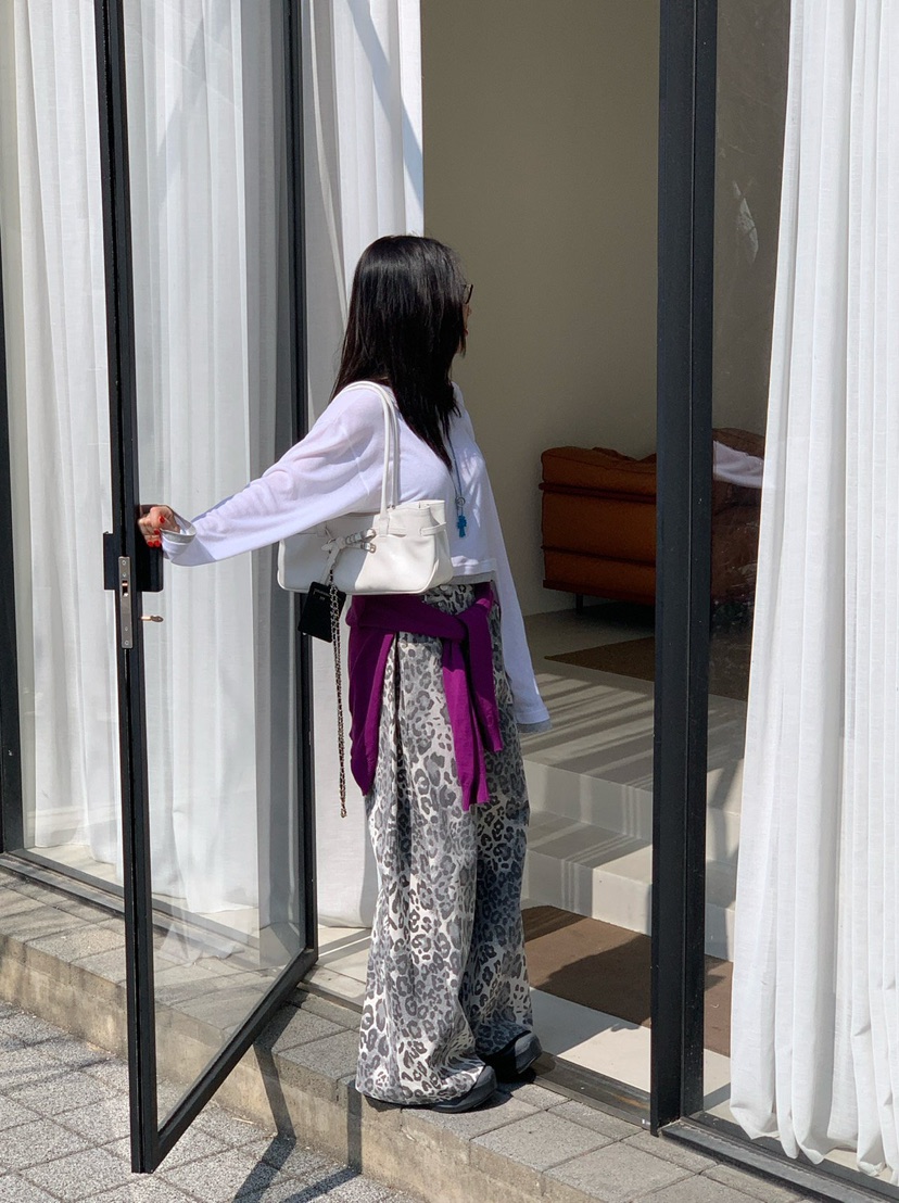 REVE CITE-L韓國東大門代購女裝新款推薦熱賣休閑褲豹紋REVE CITE-L休閑褲