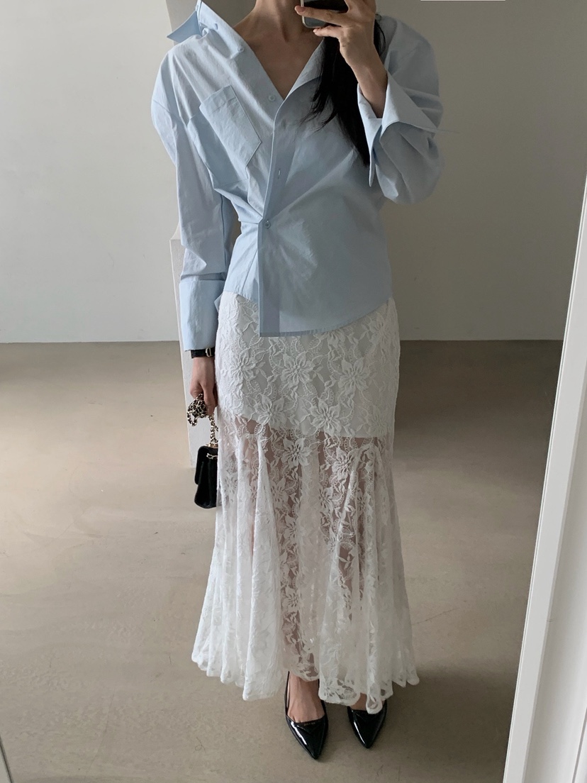 VERANDA韓國代購女士新品時尚推薦人氣職業熱賣襯衫蕾絲衫VERANDA襯衫/蕾絲衫