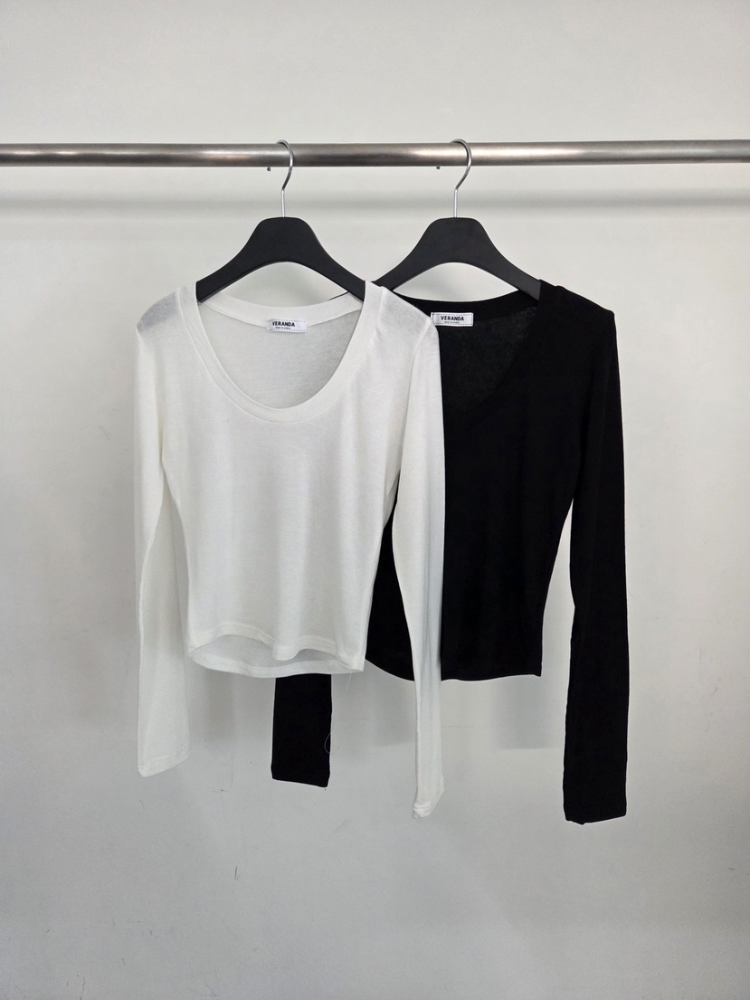VERANDA韓國直郵女士新品人氣時尚職業26春夏推薦長袖T恤VERANDA長袖T恤