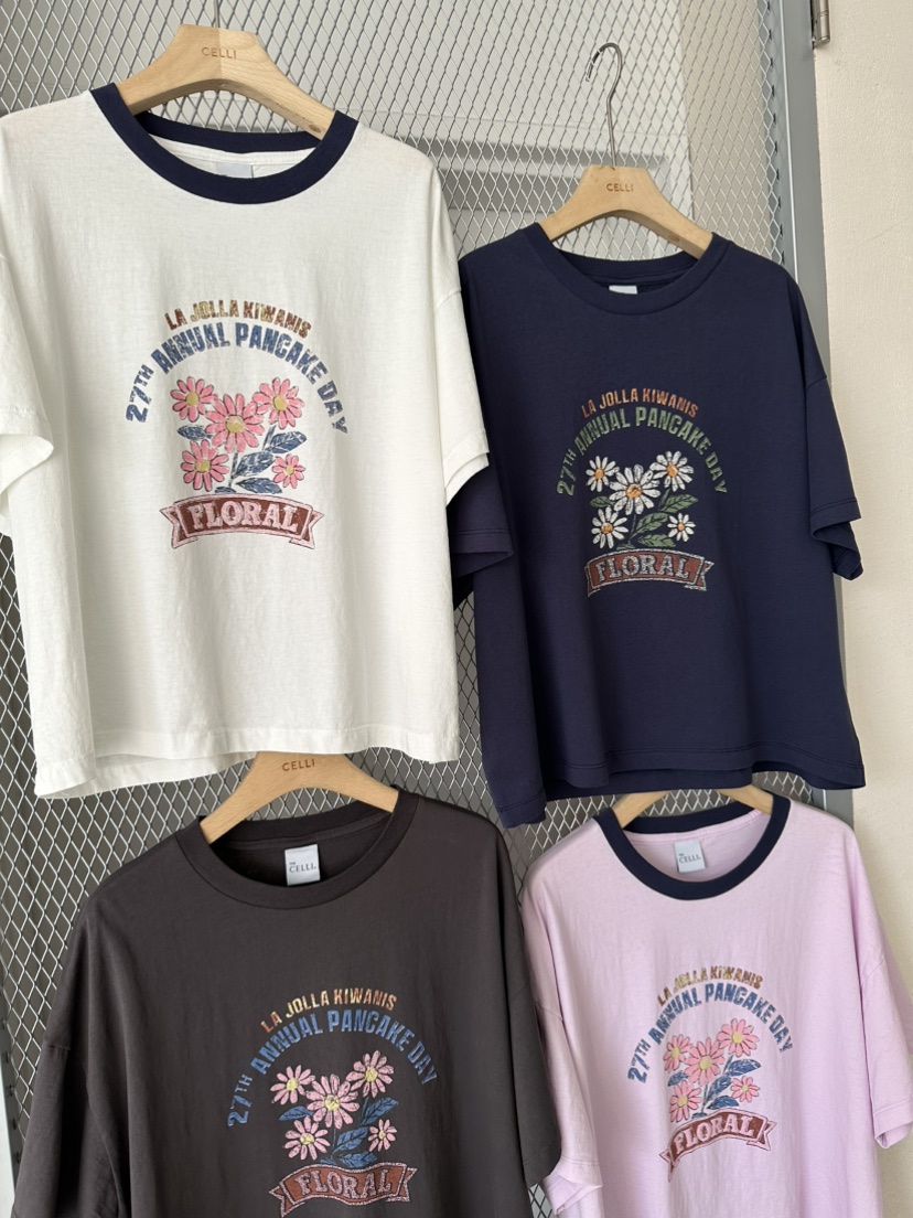 CELLI韓國東大門直郵女裝新款熱賣人氣職業時尚推薦T恤花朵CELLIT恤