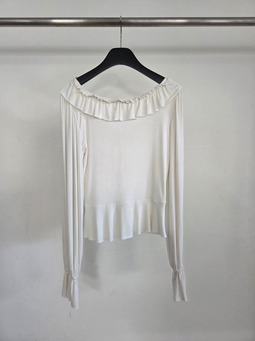 VERANDA韓國代購女士新品職業推薦休閑長袖T恤荷葉邊開衫VERANDA長袖T恤