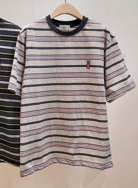 GLAD SOME韓國直郵實拍女裝新品推薦時尚人氣T恤泰迪熊條紋GLAD SOMET恤圖色2