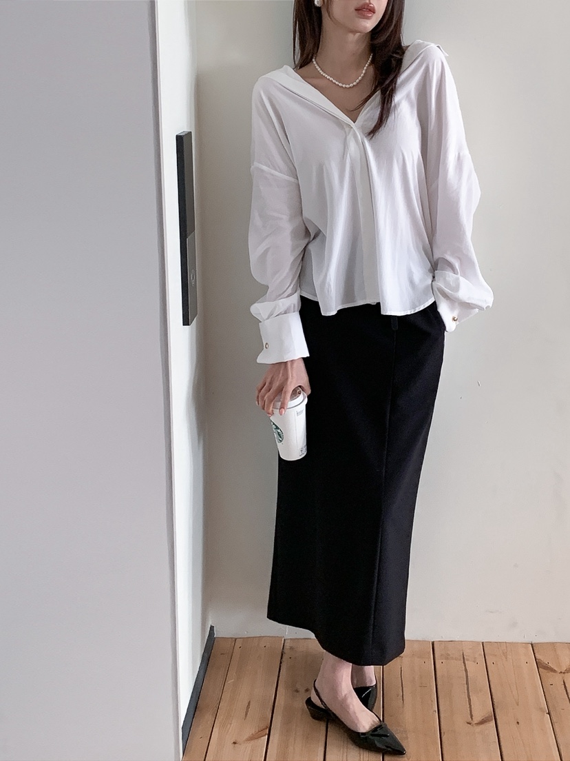 VERANDA韓國代購女士新款人氣時尚職業熱賣休閑長裙不含腰帶VERANDA長裙