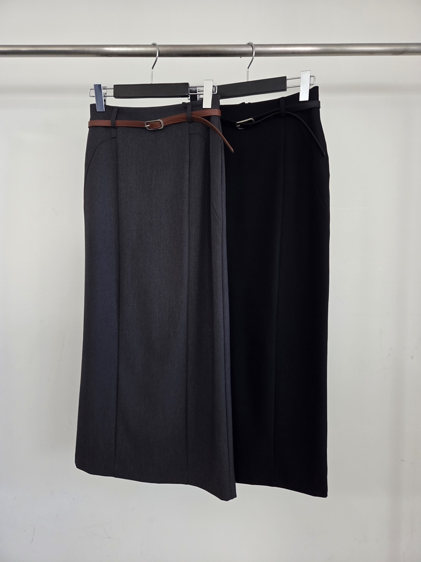 VERANDA韓國代購女士新款人氣時尚職業熱賣休閑長裙不含腰帶VERANDA長裙