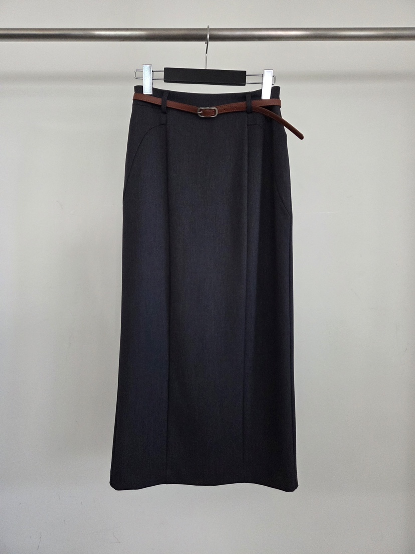 VERANDA韓國代購女士新款人氣時尚職業熱賣休閑長裙不含腰帶VERANDA長裙圖色2