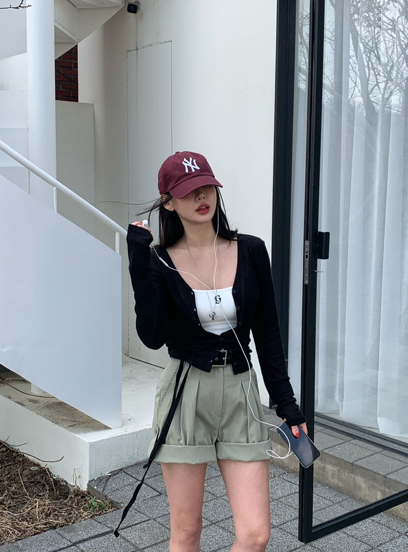 REVE CITE-L韓國直郵實拍女裝新款人氣長袖T恤不含內搭含腰帶開衫REVE CITE-L長袖T恤