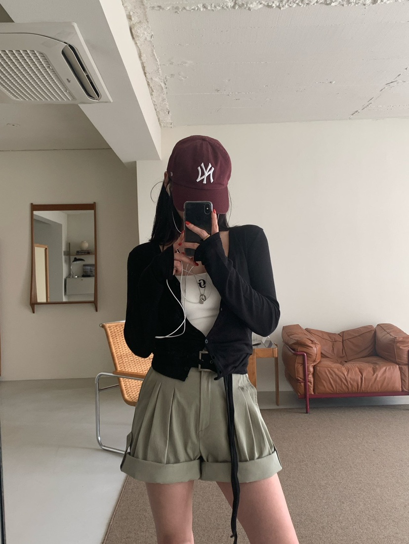 REVE CITE-L韓國直郵實拍女裝新款人氣長袖T恤不含內搭含腰帶開衫REVE CITE-L長袖T恤