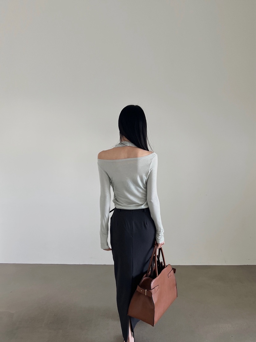 VERANDA韓國直郵女士新品時尚休閑26春夏職業長袖T恤假兩件VERANDA長袖T恤