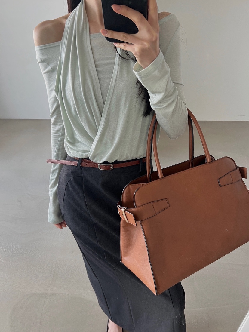 VERANDA韓國直郵女士新品時尚休閑26春夏職業長袖T恤假兩件VERANDA長袖T恤