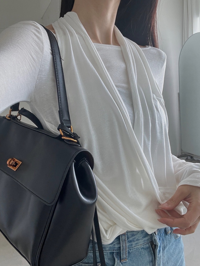 VERANDA韓國直郵女士新品時尚休閑26春夏職業長袖T恤假兩件VERANDA長袖T恤