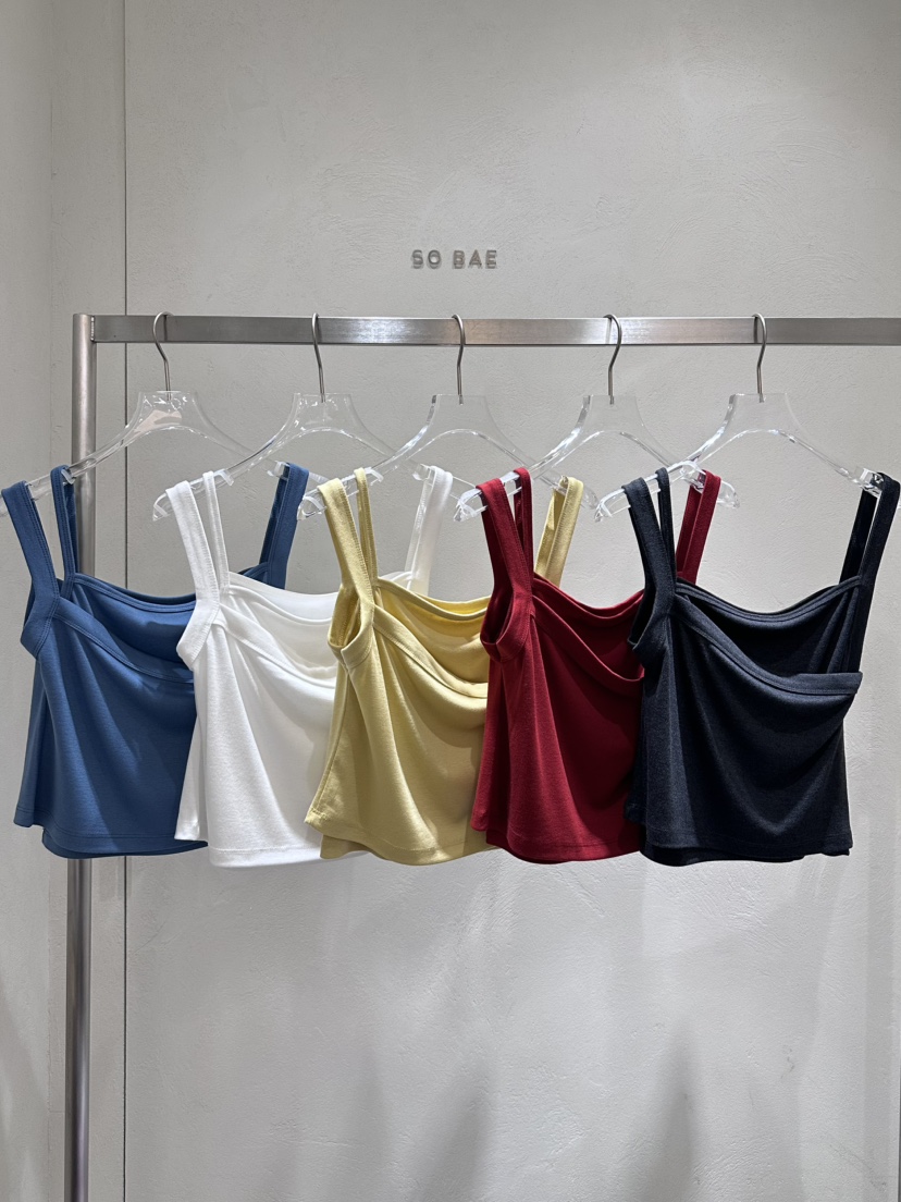 SO BAE韓國直郵實拍女士新品26春夏熱賣休閑吊帶背心不對稱SO BAE吊帶/背心