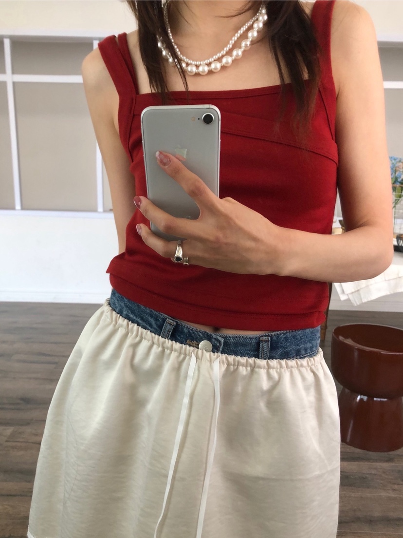 SO BAE韓國直郵實拍女士新品26春夏熱賣休閑吊帶背心不對稱SO BAE吊帶/背心