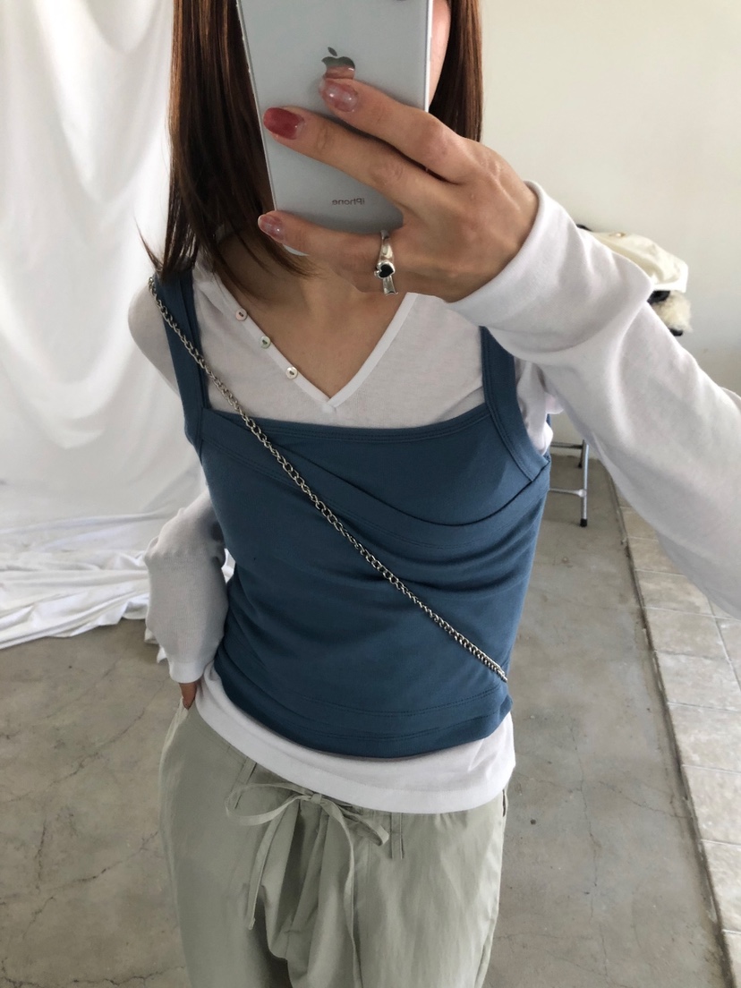 SO BAE韓國直郵實拍女士新品26春夏熱賣休閑吊帶背心不對稱SO BAE吊帶/背心