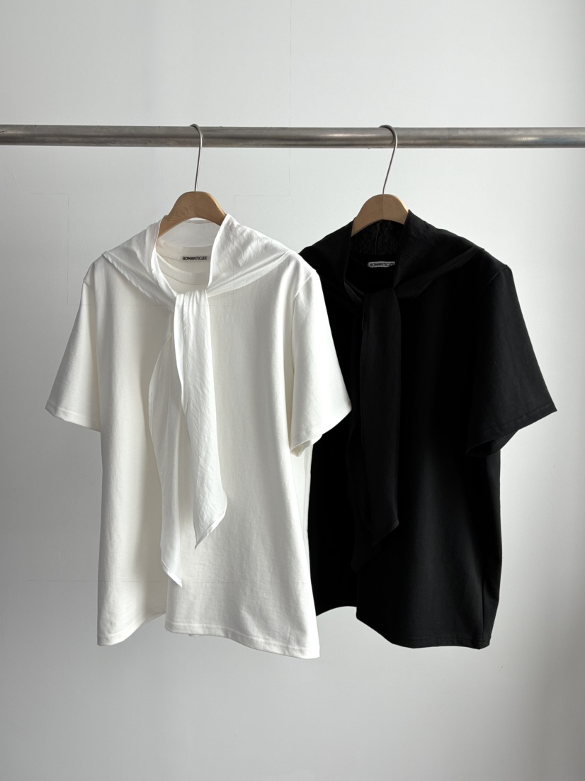 ROMANTICIZE韓國直郵實拍女士新款推薦熱賣休閑T恤含圍巾ROMANTICIZET恤